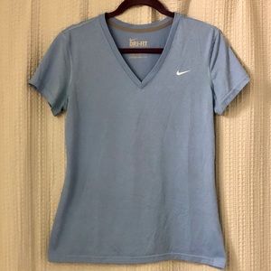 Blue Nike Dri-fit Short Sleeve Top - medium